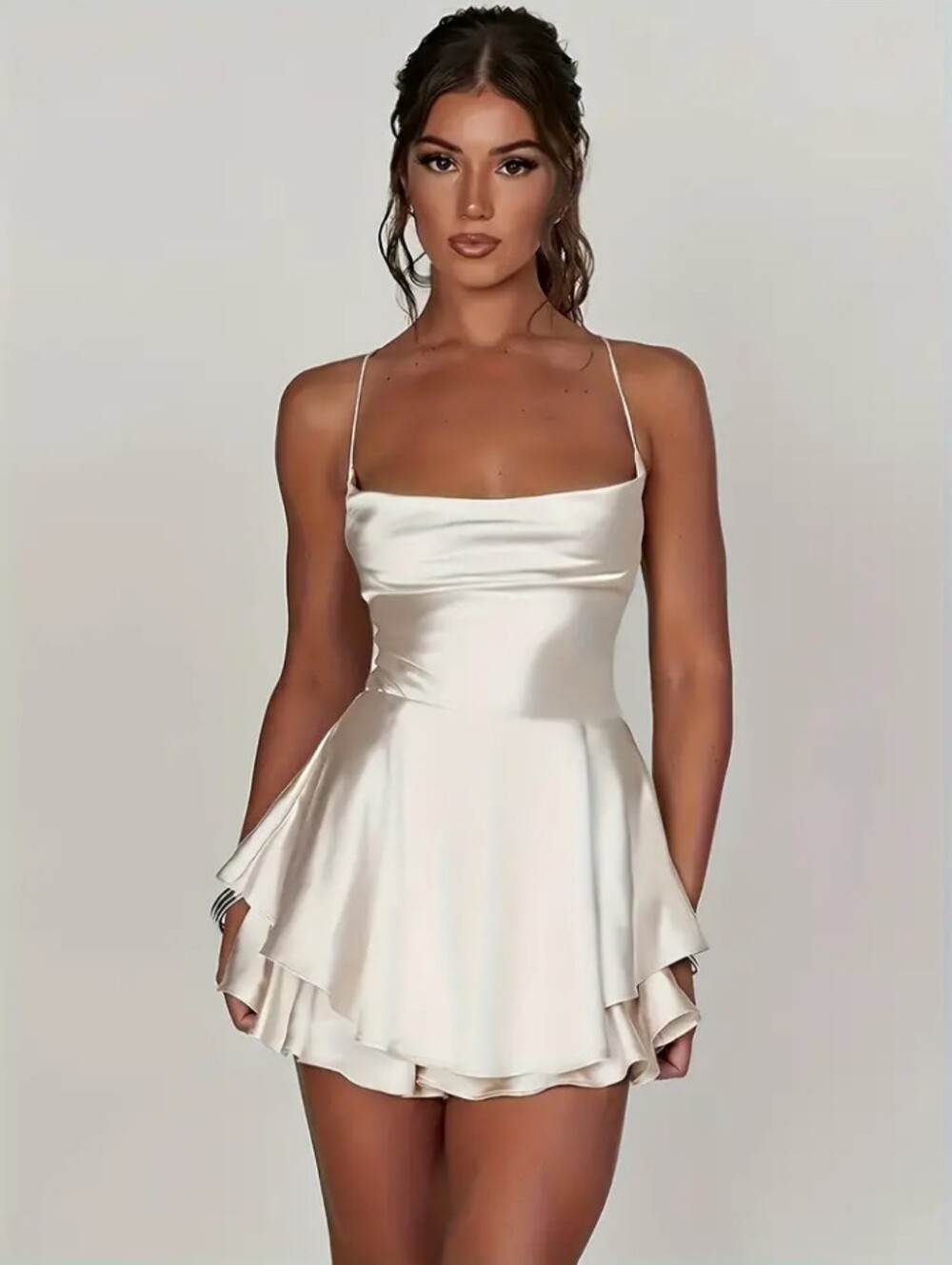 Y2K Sexy Backless Bodycon Mini Dress - Stretchy Solid Color Off-Shoulder - Picture 4 of 5